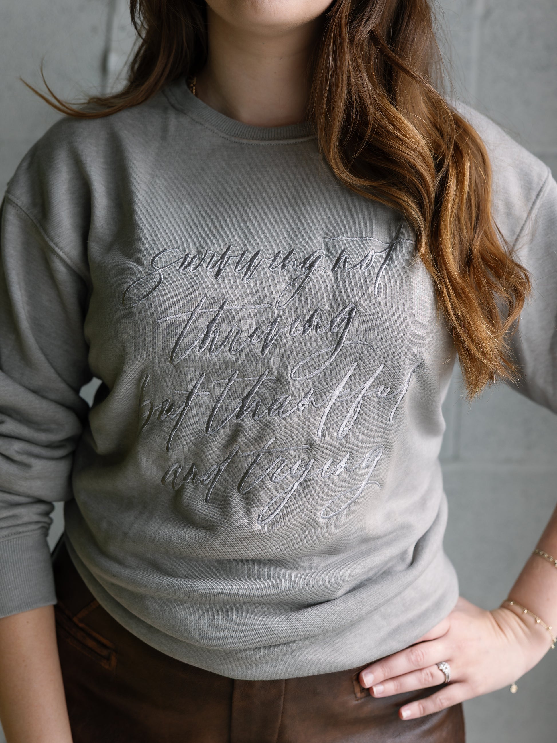Grit & Grace Embroidered French Terry Sweatshirt