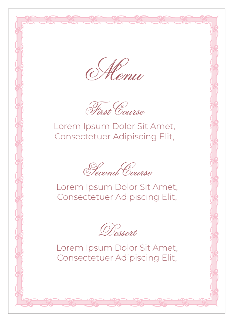 Camille's 16th | Menus