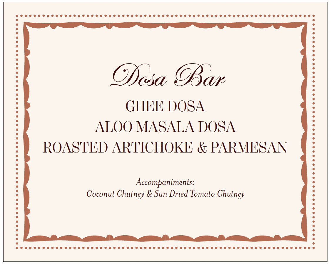 N & R | Dosa Bar Menu