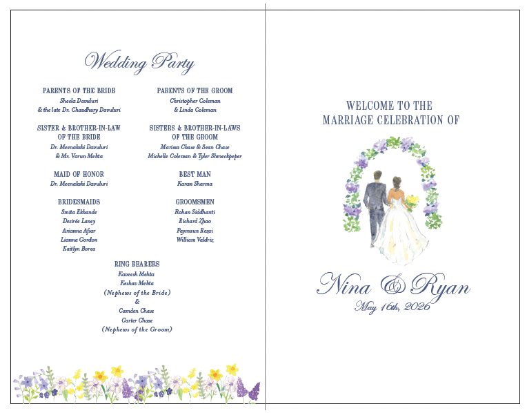 N & R | Western Ceremony Program
