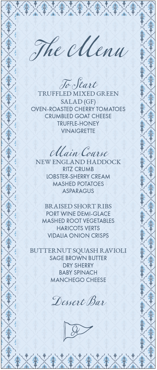 Barber | Dinner Menus