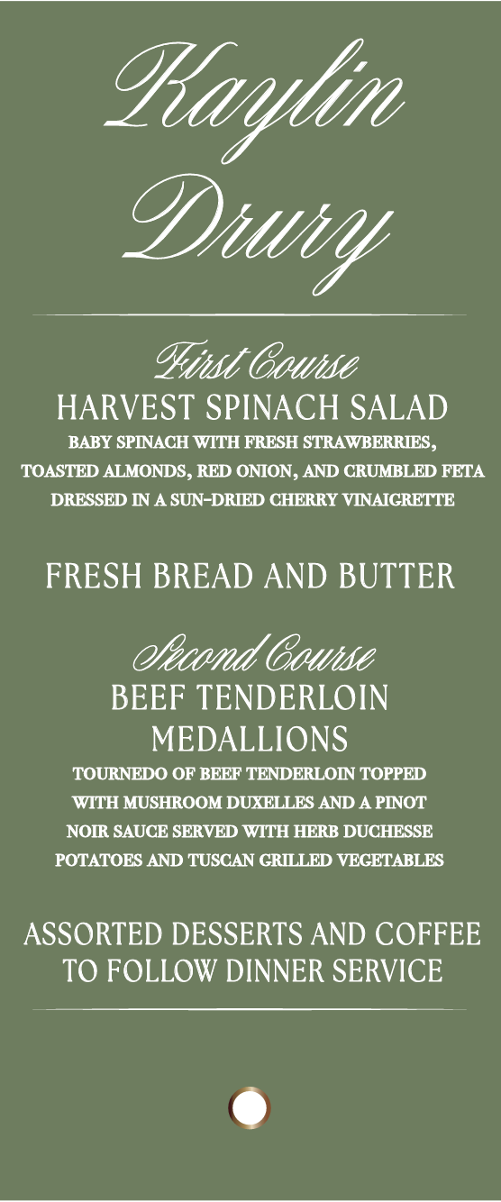 Huber | Addtional Menus & Escort Cards